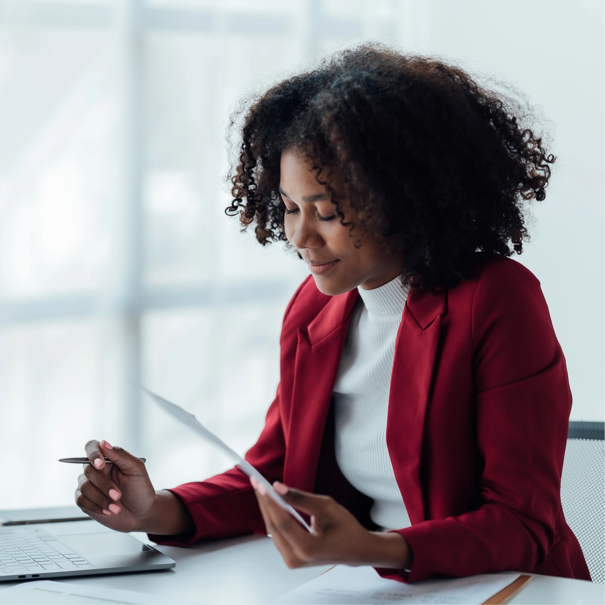 Diverse financial professionals collaborating in modern office